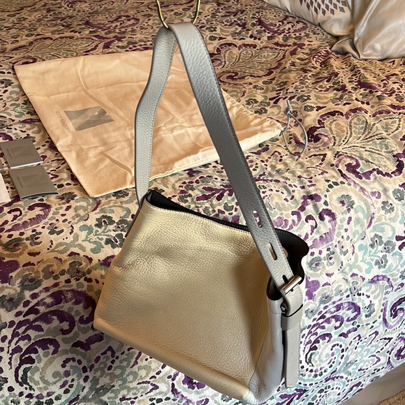 NWT Reed Krakoff Asymmetrical Krush Colorblock Shoulder Tote Bag Grey Multi - Picture 3 of 7